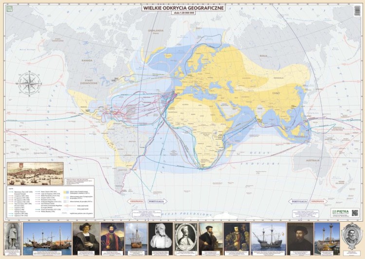 Wielkie odkrycia geograficzne. Mapa ścienna. Wersja STRONG