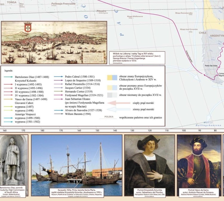 Wielkie odkrycia geograficzne. Mapa ścienna. Wersja STRONG. Fragment 1