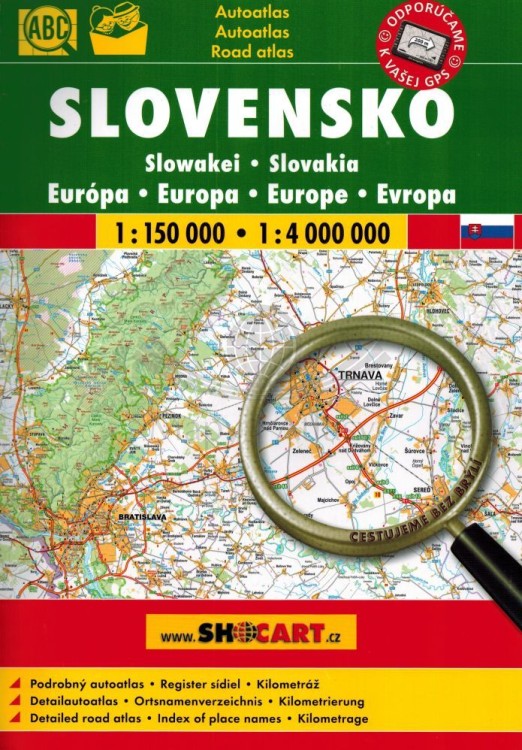 Słowacja 1:150 000 / Europa 1:4 000 000. Atlas samochodowo-turystyczny wydawnictwa Shocart. Okładka