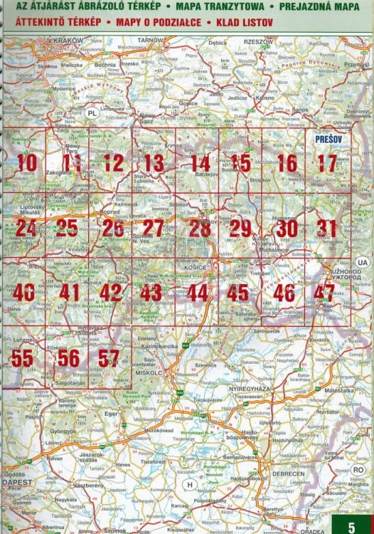 Słowacja 1:150 000 / Europa 1:4 000 000. Atlas samochodowo-turystyczny wydawnictwa Shocart. Mapa tranzytowa 2