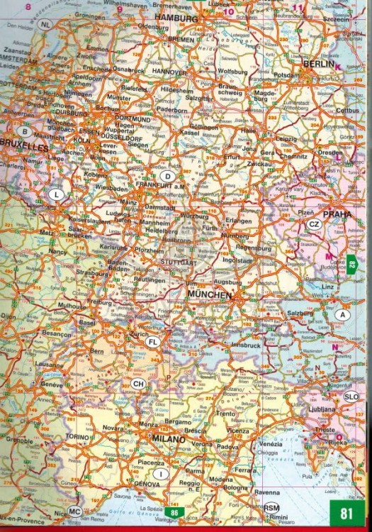 Słowacja 1:150 000 / Europa 1:4 000 000. Atlas samochodowo-turystyczny wydawnictwa Shocart. Przykładowy arkusz Europy