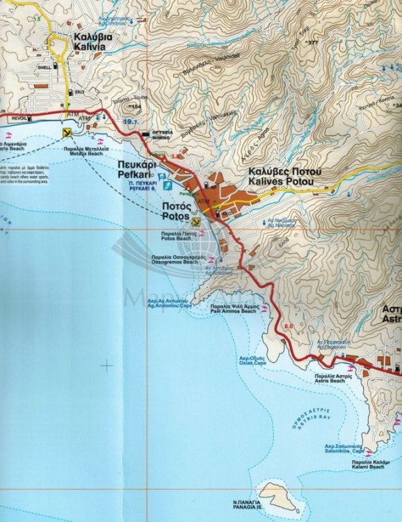 Thassos / Tasos 1:45 000. Mapa turystyczna 345 wdawnictwa ORAMA editions. Fragment 1