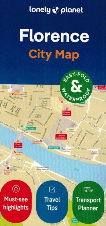 Florencja. Wodoodporna mapa  Plan miasta. City map wydawnictwa Lonely Planet. Okładka