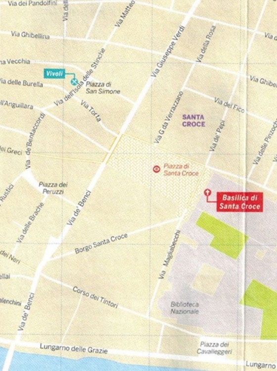 Florencja. Wodoodporna mapa  Plan miasta. City map wydawnictwa Lonely Planet. Fragment 2