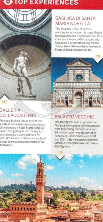 Florencja. Wodoodporna mapa  Plan miasta. City map wydawnictwa Lonely Planet. Informator - przykładowy fragment 1
