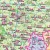 Ukraina 1:1 000 000. Mapa kodowa w ramie drewnianej. Fragment 4