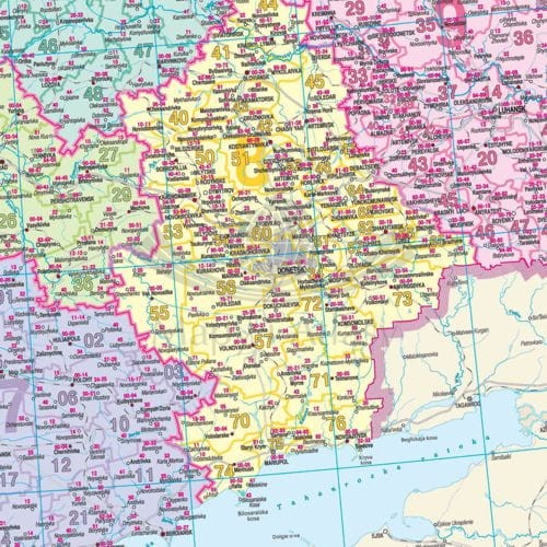 Ukraina 1:1 000 000. Mapa kodowa w wersji do wpinania. Fragment 2