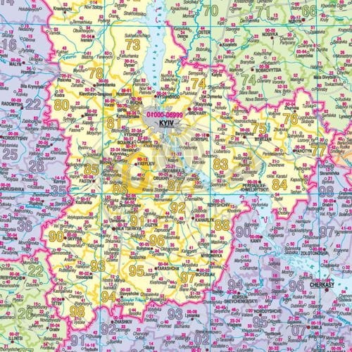 Ukraina 1:1 000 000. Mapa kodowa w wersji do wpinania. Fragment 5