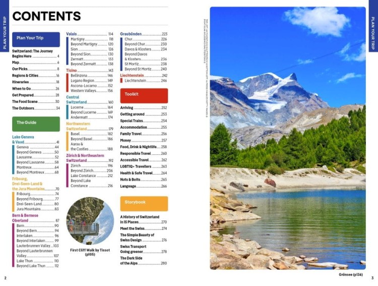 Szwajcaria / Switzerland. Przewodnik wydawnictwa Lonely Planet. Spis treści