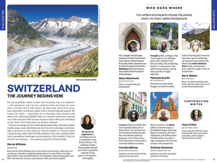 Szwajcaria / Switzerland. Przewodnik wydawnictwa Lonely Planet. Przykładowe strony 1