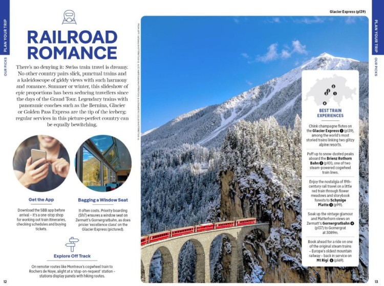 Szwajcaria / Switzerland. Przewodnik wydawnictwa Lonely Planet. Przykładowe strony 3