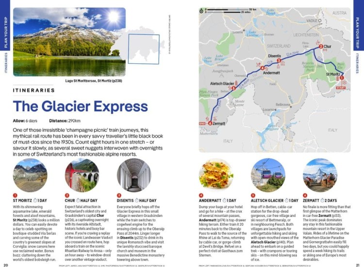 Szwajcaria / Switzerland. Przewodnik wydawnictwa Lonely Planet. Przykładowe strony 4
