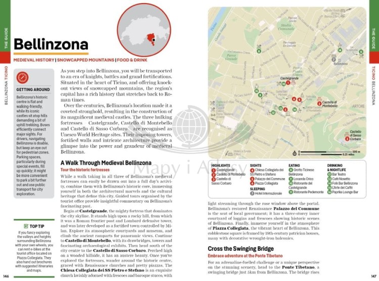 Szwajcaria / Switzerland. Przewodnik wydawnictwa Lonely Planet. Przykładowe strony 7