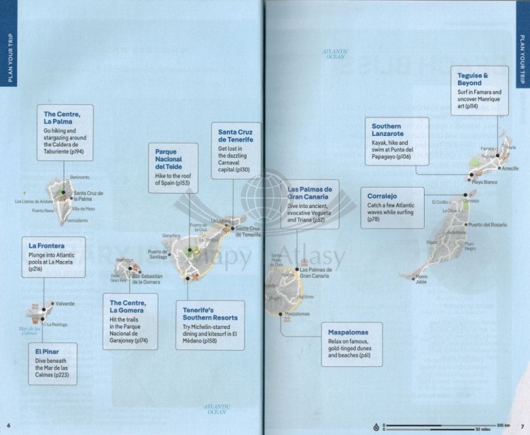 Wyspy Kanaryjskie / Canary Islands. Przewodnik wydawnictwa Lonely Planet. Przykładowe strony 1