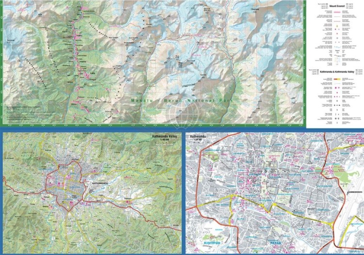 Mount Everest 1:80 000. Laminowana mapa turystyczna wydawnictwa TerraQuest. Strona druga