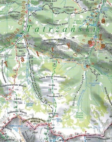 Zakopane i okolice 1:60 000. Laminowany plan miasta / Mapa turystyczna wydawnictwa Compass. Fragment 1