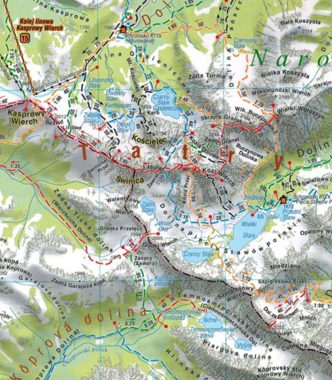 Zakopane i okolice 1:60 000. Laminowany plan miasta / Mapa turystyczna wydawnictwa Compass. Fragment 2