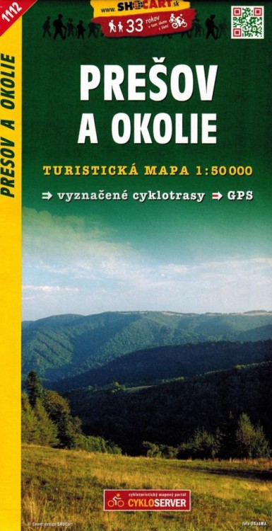 Preszów i okolice, Góry Czerchowskie / Presov a okolie, Cergov. Mapa turystyczna 1112 wydawnictwa Shocart. Okładka