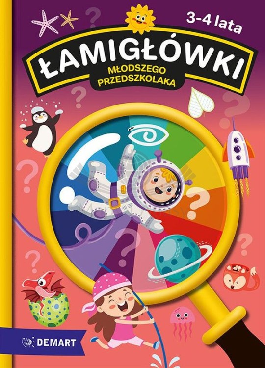 Łamigłówki młodszego przedszkolaka. 3-4 lat wydawnictwa Demart. Okładka