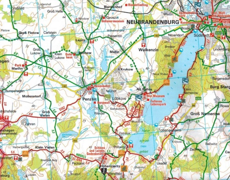 Rugia i Uznam 1:150 000. Wodoodporna mapa rowerowa wydawnictwa ADFC. Fragment 3