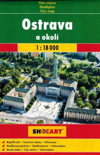Ostrawa i okolice / Ostrava a okoli. Mapa / Plan miasta wydawnictwa Shocart. Okładka