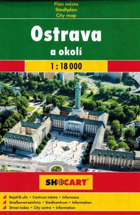 Ostrawa i okolice / Ostrava a okoli. Mapa / Plan miasta wydawnictwa Shocart. Okładka
