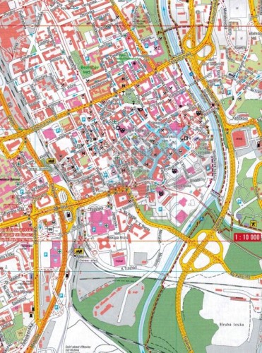 Ostrawa i okolice / Ostrava a okoli. Mapa / Plan miasta wydawnictwa Shocart. Fragment 1