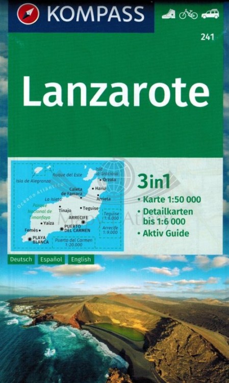 Lanzarote 1:50 000. Mapa turystyczna 241 wydawnictwa Kompass. Okładka