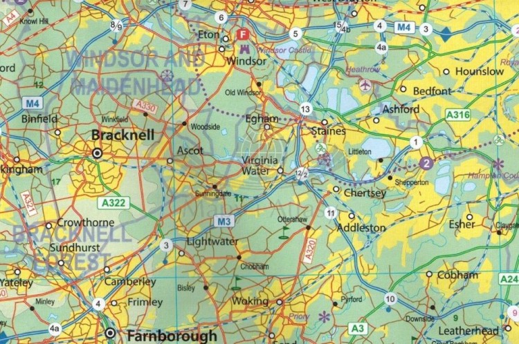 Anglia. Wschodnie wybrzeże 1:250 000. Mapa samochodowo-turystyczna wydawnictwa ITMB. Fragment 2