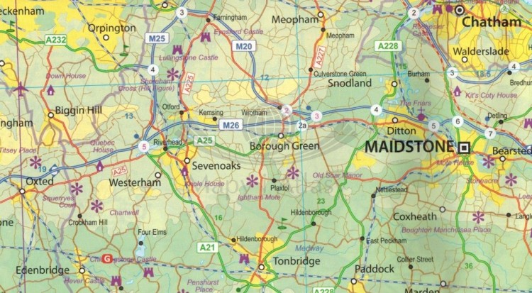 Londyn i południowo-wschodnia Anglia. Plan miasta / Wodoodporna mapa samochodowo-turystyczna wydawnictwa ITMB. Fragment 2