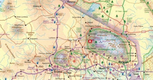 Tanzania 1:1 300 000. Wodoodporna mapa samochodowo-turystyczna wydawnictwa ITMB. Fragment 1