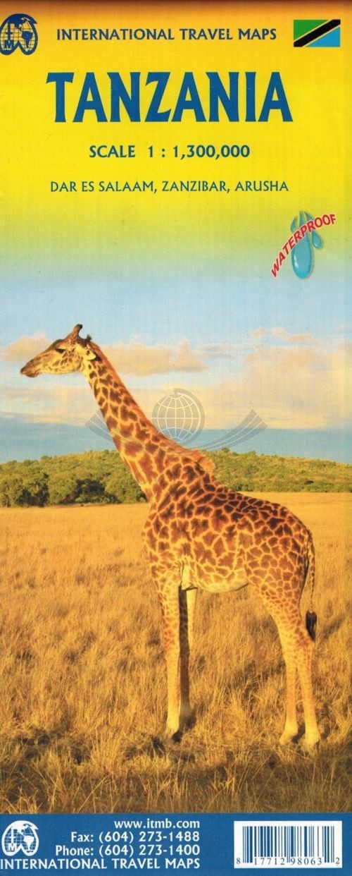 Tanzania 1:1 300 000. Wodoodporna mapa samochodowo-turystyczna. ITMB