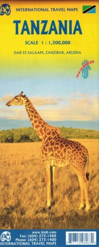 Tanzania 1:1 300 000. Wodoodporna mapa samochodowo-turystyczna wydawnictwa ITMB. Okładka