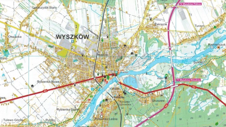 Puszcza Biała, część zachodnia 1:50 000. Mapa turystyczna wydawnictwa TD Mapy. Fragment 1