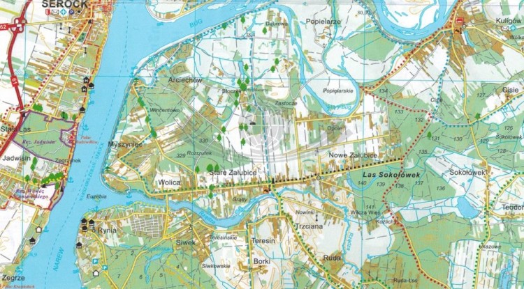 Puszcza Biała, część zachodnia 1:50 000. Mapa turystyczna wydawnictwa TD Mapy. Fragment 2