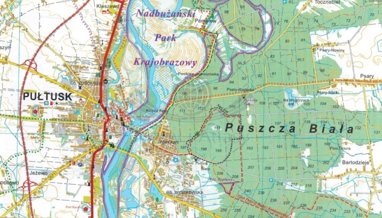 Puszcza Biała, część zachodnia 1:50 000. Mapa turystyczna wydawnictwa TD Mapy. Fragment 3