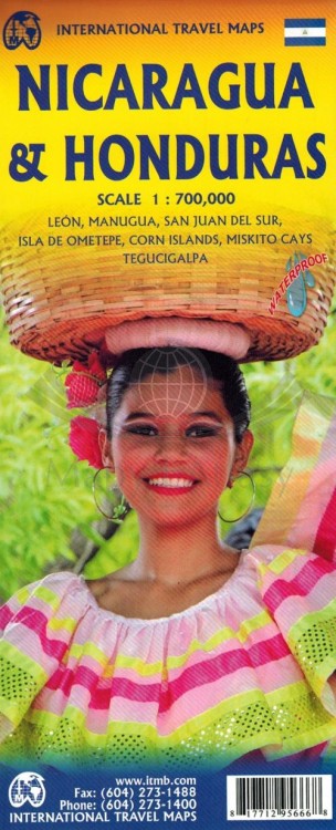 Nikaragua i Honduras 1:700 000. Wodoodporna mapa samochodowo-turystyczna wydawnictwa ITMB. Okładka