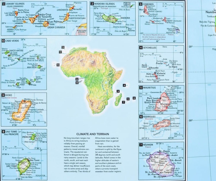 Afryka. Mapa ścienna polityczna wydawnictwa National Geographic. Fragment 12