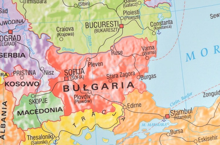 Europa 1:4 000 000. Mapa ścienna polityczna wydawnictwa Meridian. Fragment 2