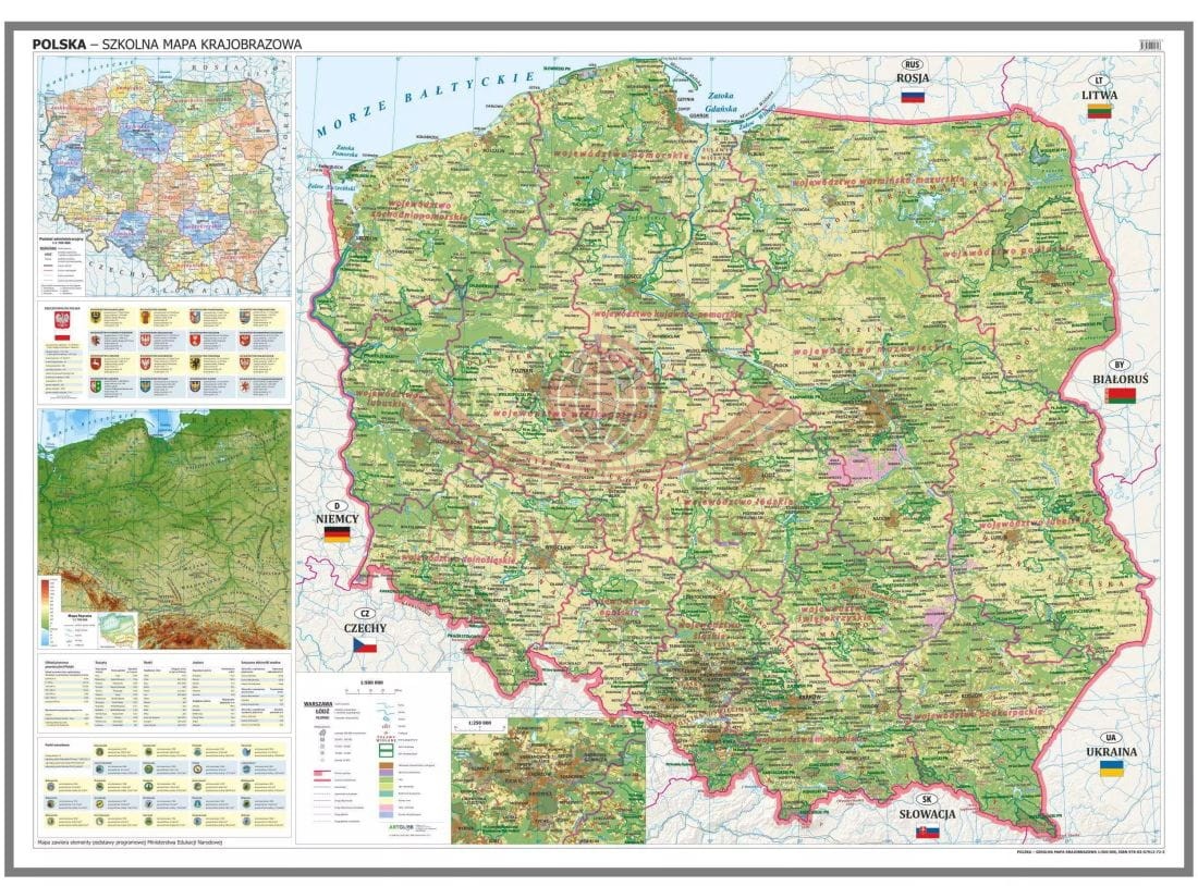 Polska 1:500 000. Mapa krajobrazowa. Wersja magnetyczna. Wyd. 2025