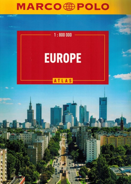 Europa 1:800 000. Atlas samochodowo-turystyczny wydawnictwa Marco Polo. Okładka
