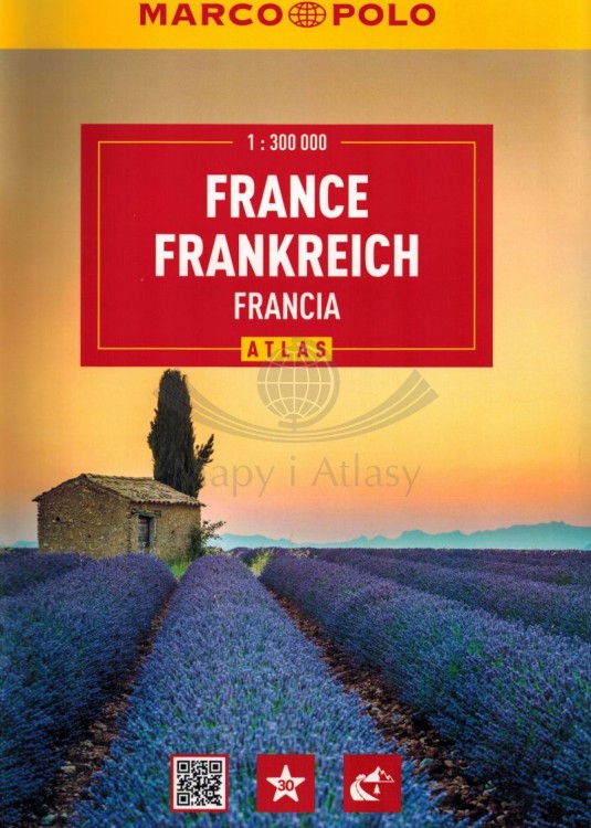 Francja 1:300 000. Atlas samochodowo-turystyczny wydawnictwa Marco Polo. Okładka