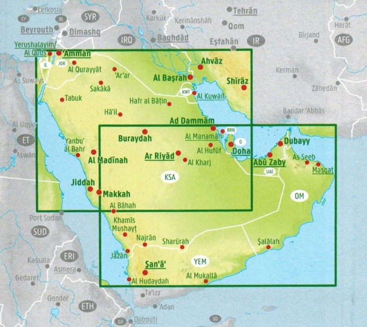 Arabia Saudyjska 1:1 500 000. Mapa samochodowo-turystyczna wydawnictwa Freytag &amp; Berndt. Zasięg