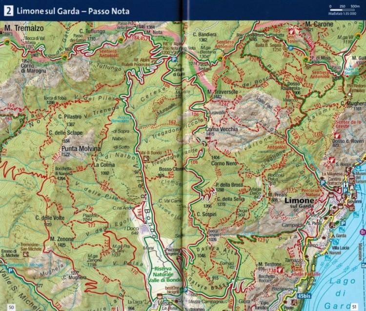 Jezioro Garda / Gardasee. Wodoodporna mapa samochodowo-turystyczna 102 wydawnictwa Kompass. Mini przewodnik - przykładowe strony 2