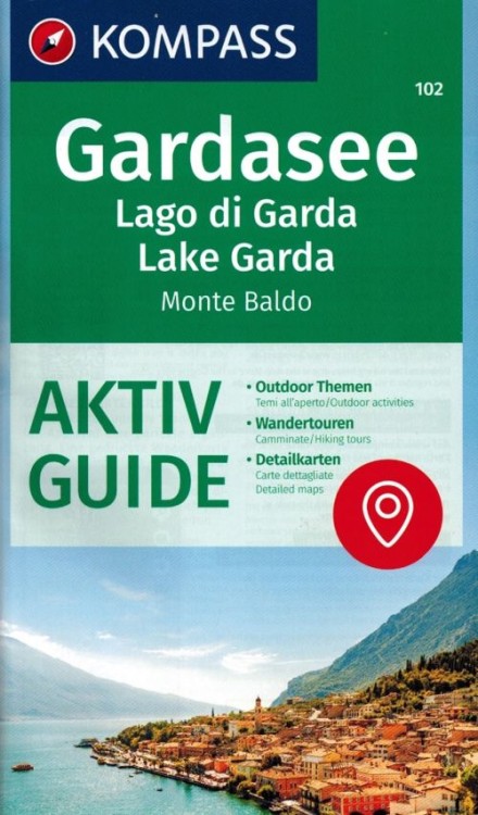 Jezioro Garda / Gardasee. Wodoodporna mapa samochodowo-turystyczna 102 wydawnictwa Kompass. Mini przewodnik - okładka