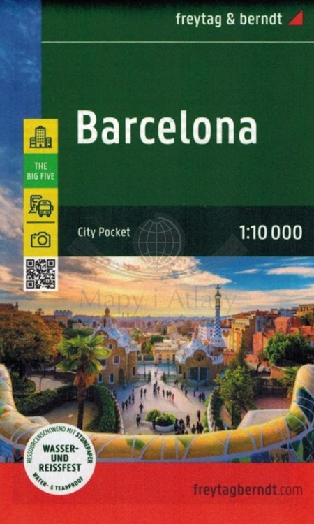 Barcelona 1:10 000. Wodoodporna mapa / Plan miasta wydawnictwa Freytag & Berndt. Okładka