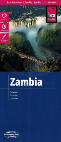 Zambia 1:1 000 000. Wodoodporna mapa samochodowo-turystyczna wydawnictwa Reise Know-How. Okładka