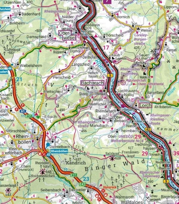 Eifel, Mosel, Hunsruck, Westerwald 1:150 000. Mapa samochodowo-turystyczna wydawnictwa Freytag & Berndt. Fragment 3