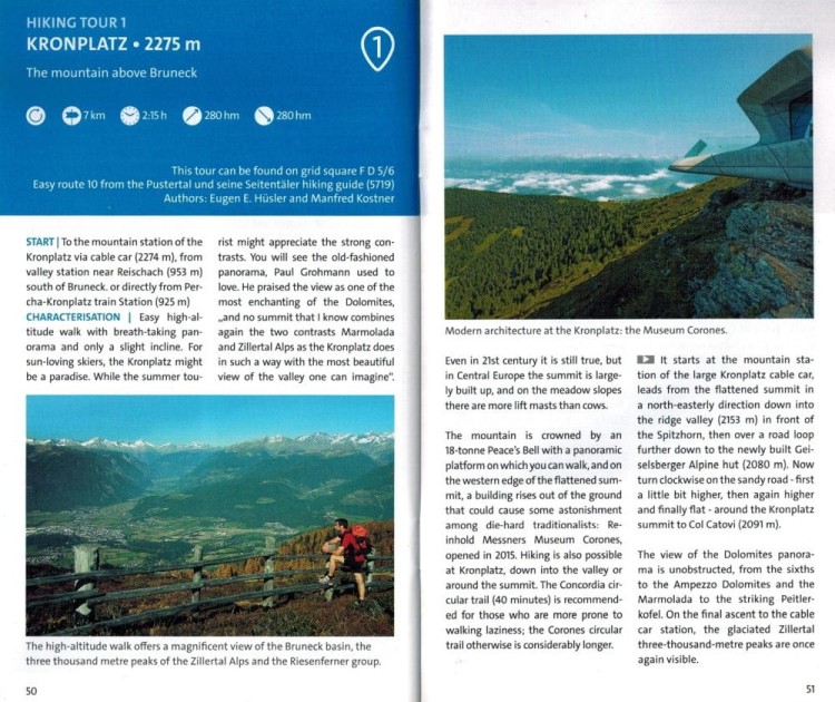 Bruneck, Kronplatz . Wodoodporna mapa turystyczna 045 wydawnictwa Kompass. Informator - przykładowe strony