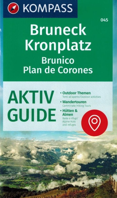 Bruneck, Kronplatz . Wodoodporna mapa turystyczna 045 wydawnictwa Kompass. Informator - okładka